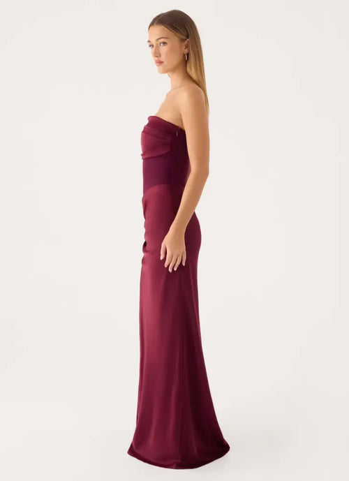 Charmaine Maxi Dress - Deep Maroon - Maxi Dresses