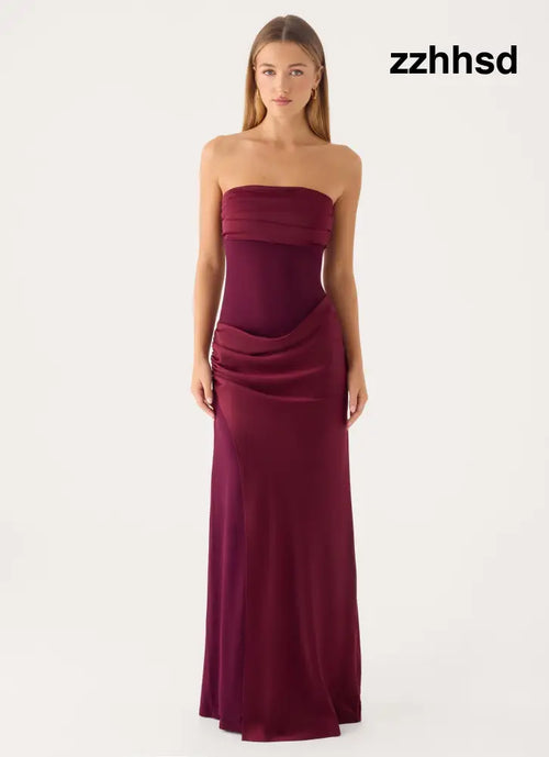 Charmaine Maxi Dress - Deep Maroon - Maxi Dresses