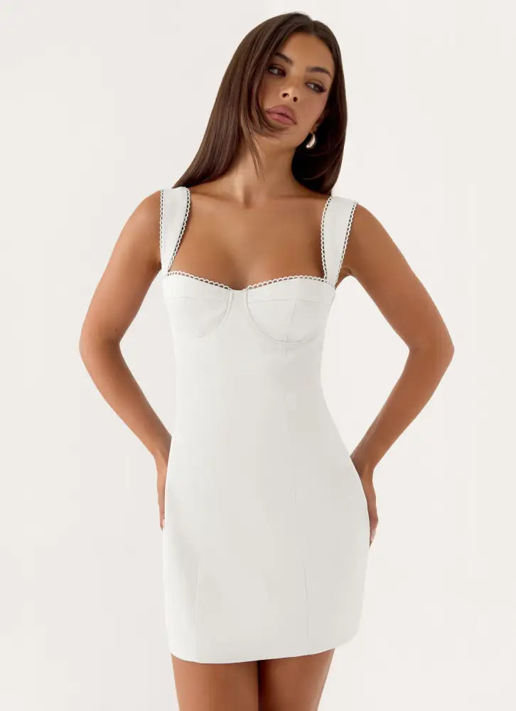 Christopha Mini Dress - White - Mini-Dresses