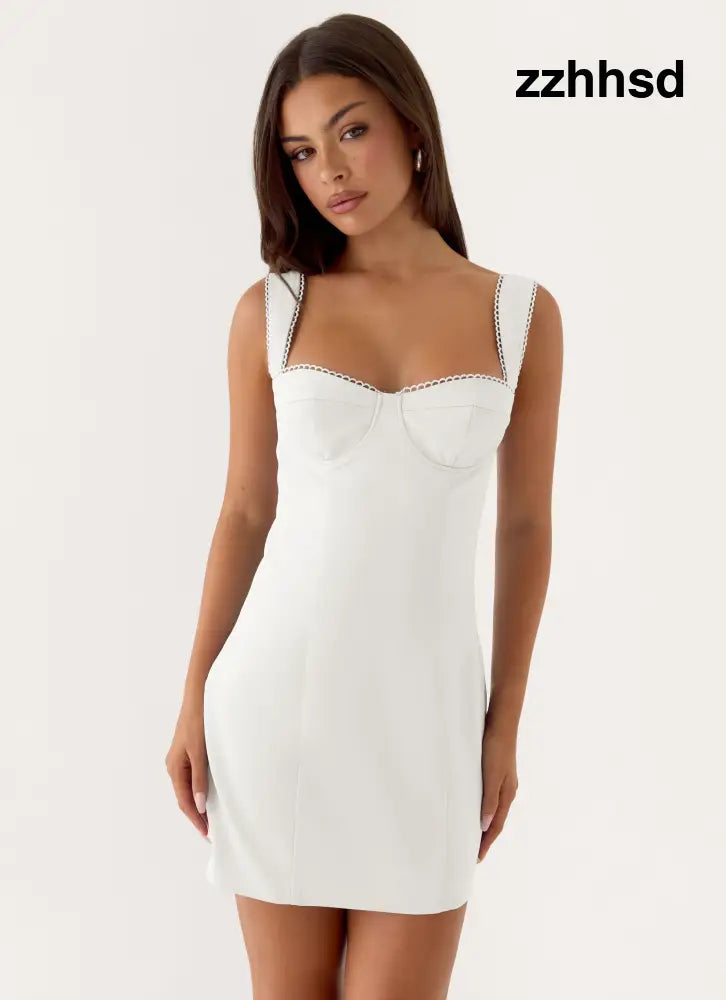 Christopha Mini Dress - White - Mini-Dresses