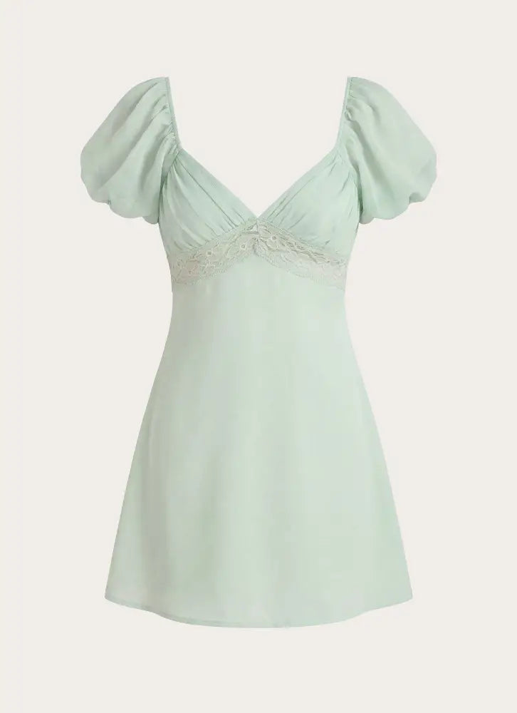 Illit Mini Dress - Sage - Mini Dresses