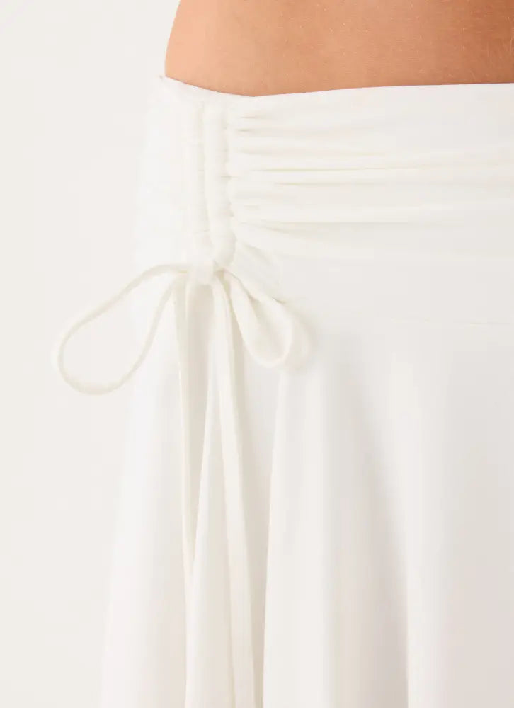 Perrie Asymmetrical Midi Skirt - Cloud Dancer - Midi Skirts