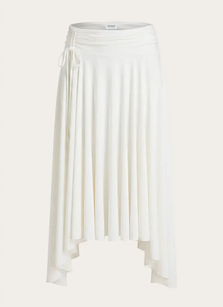 Perrie Asymmetrical Midi Skirt - Cloud Dancer - Midi Skirts