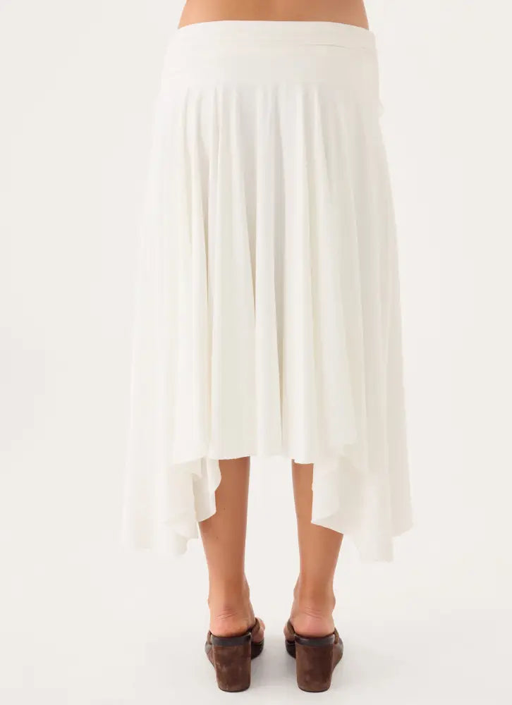 Perrie Asymmetrical Midi Skirt - Cloud Dancer - Midi Skirts