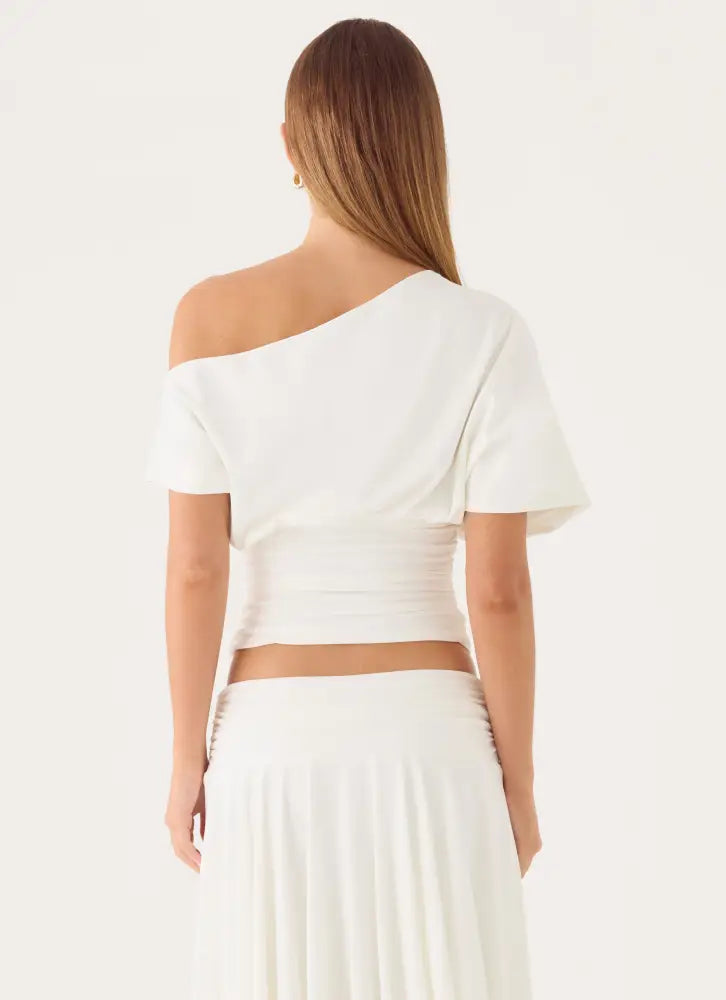 Perrie Asymmetrical Top - Cloud Dancer - Tops