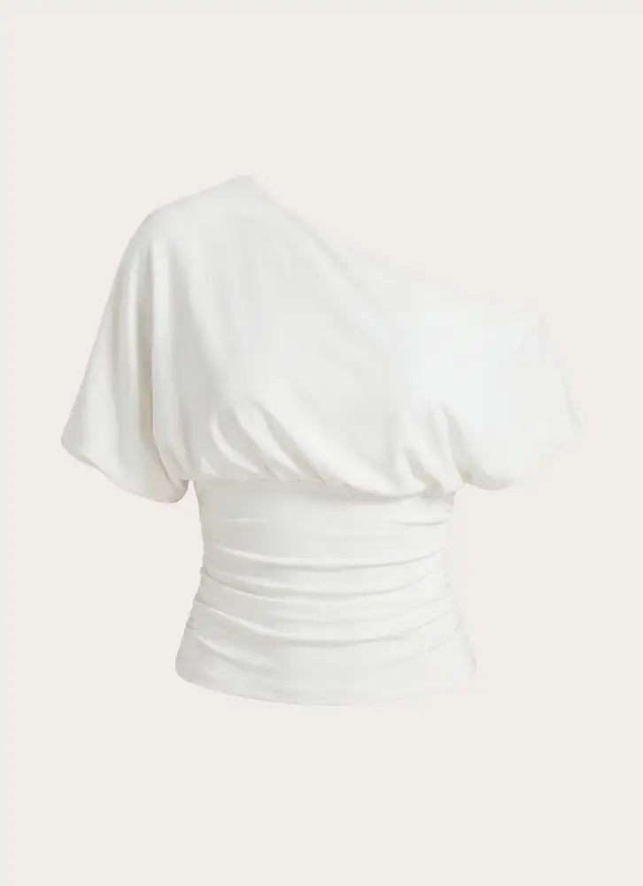 Perrie Asymmetrical Top - Cloud Dancer - Tops