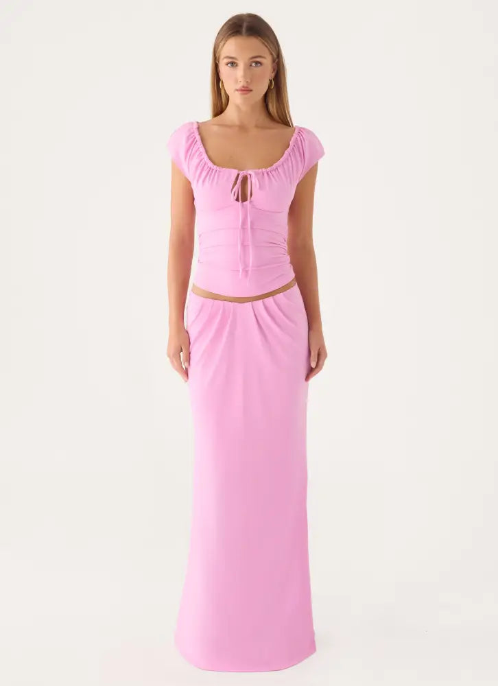 Small Moments Cap Sleeve Top - Pink - Tops
