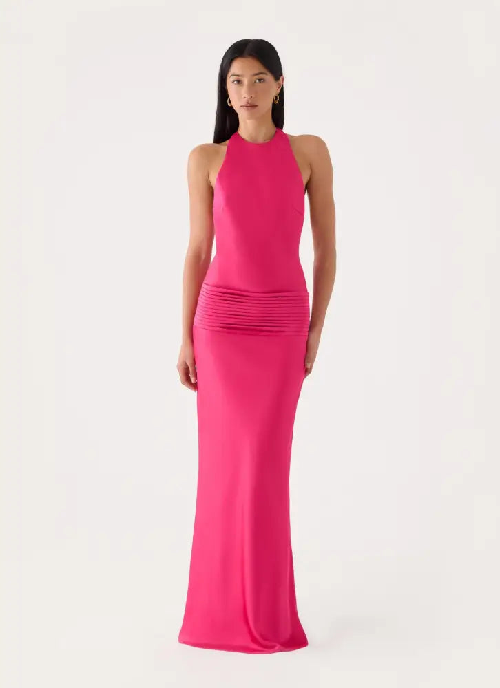 Zarita Halter Maxi Dress - Fuchsia - Maxi Dresses