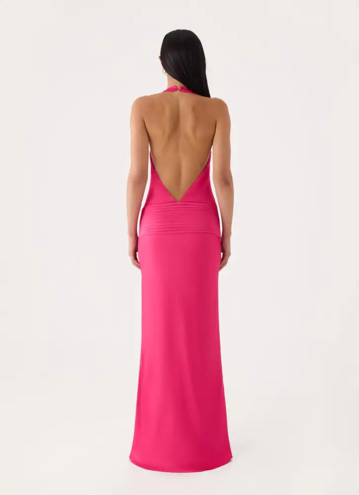 Zarita Halter Maxi Dress - Fuchsia - Maxi Dresses
