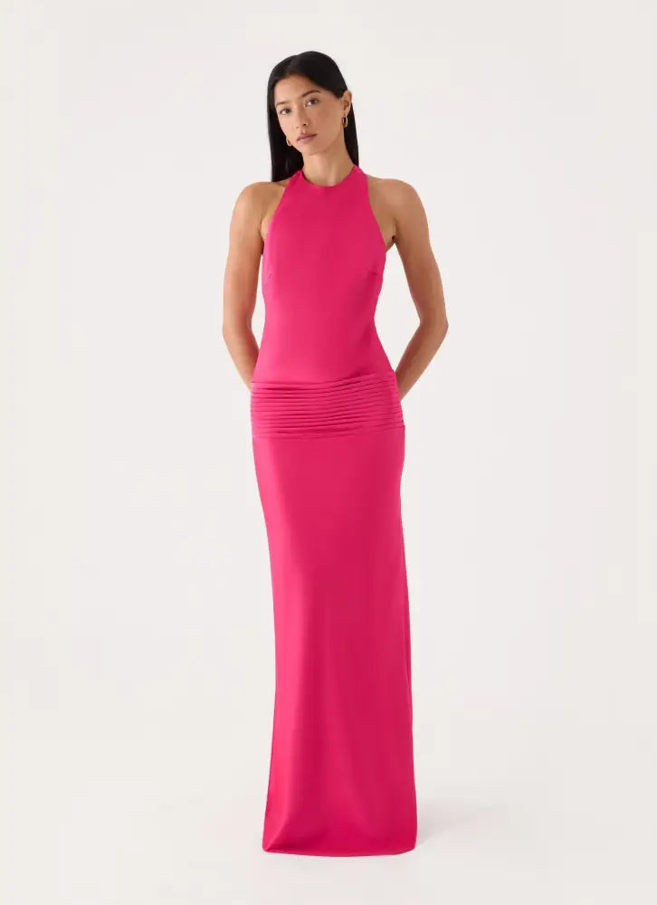 Zarita Halter Maxi Dress - Fuchsia - Maxi Dresses