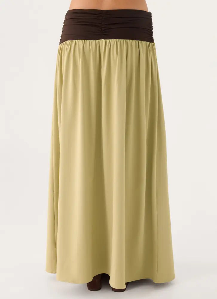 Zeraphine Gathered Maxi Skirt - Olive - Maxi Skirts