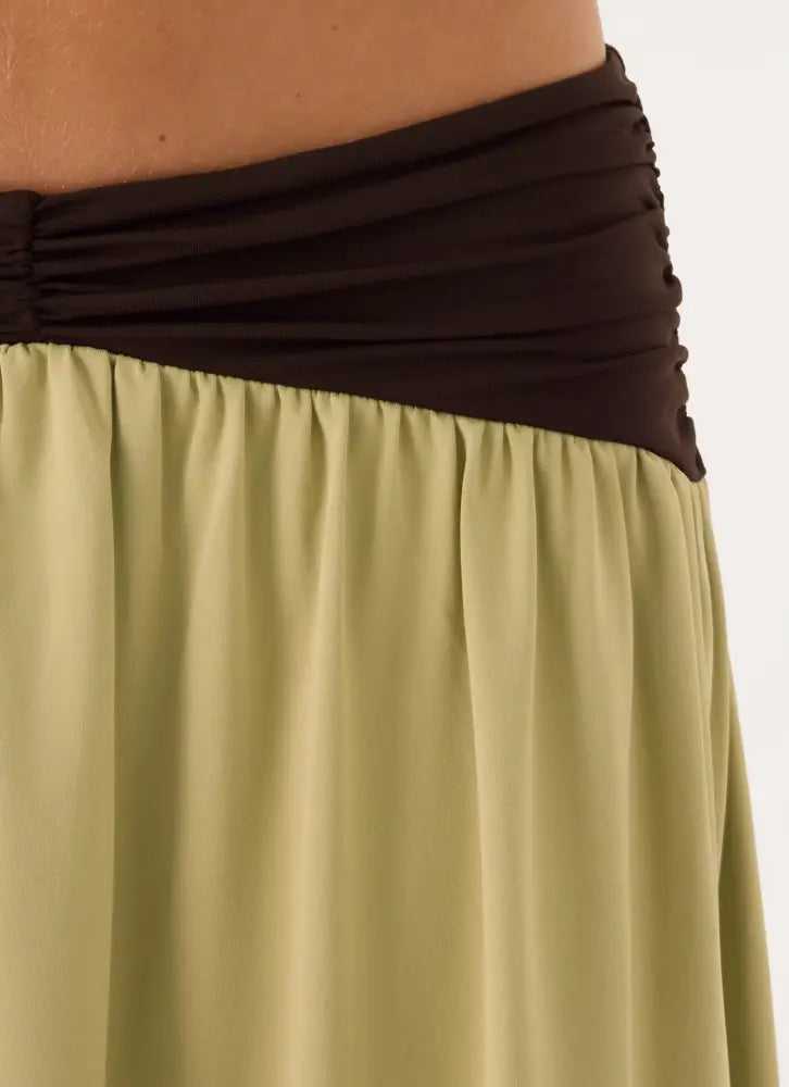Zeraphine Gathered Maxi Skirt - Olive - Maxi Skirts