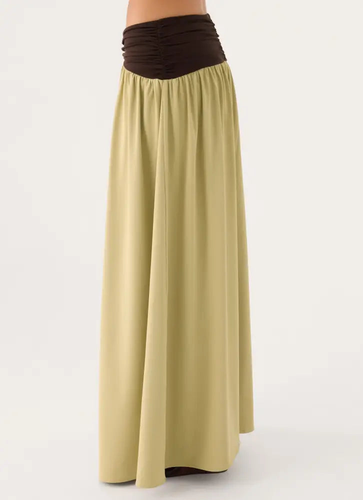 Zeraphine Gathered Maxi Skirt - Olive - Maxi Skirts